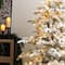 Glitzhome® 7.5ft Pre-Lit Flocked Full Fir Artificial Christmas Tree, Multicolor LED Lights
